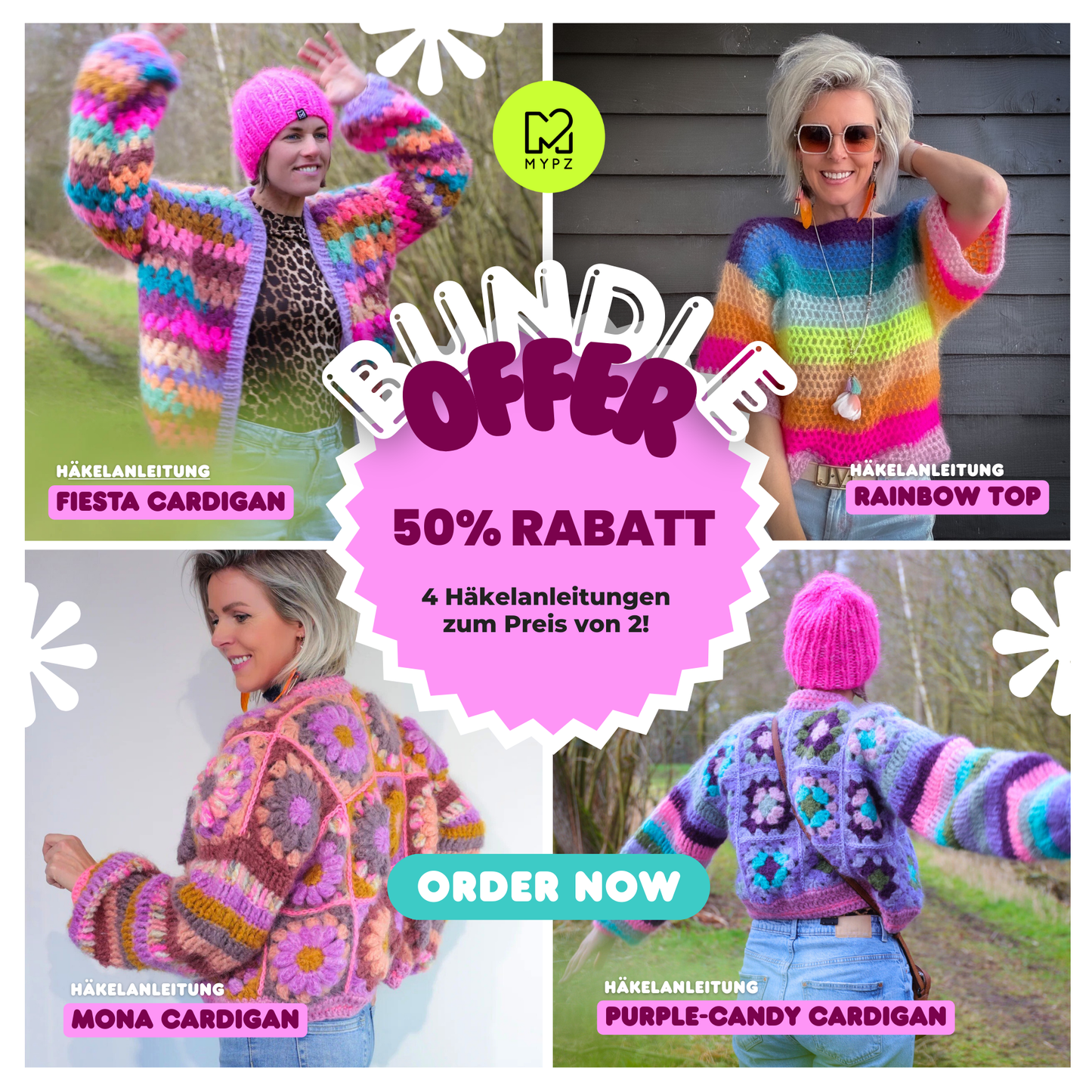 Crochet Pattern Bundle – Colourful Collection (ENG-NL-DE)