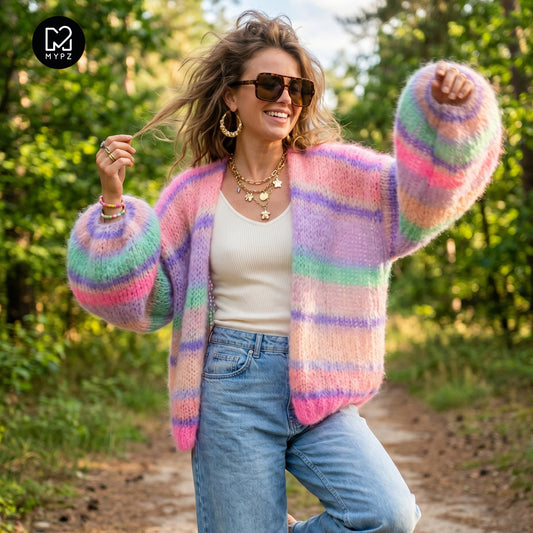 Knitting pattern – MYPZ Basic Light Mohair Cardigan Blaze & Berry No10 (ENG-NL-DE)