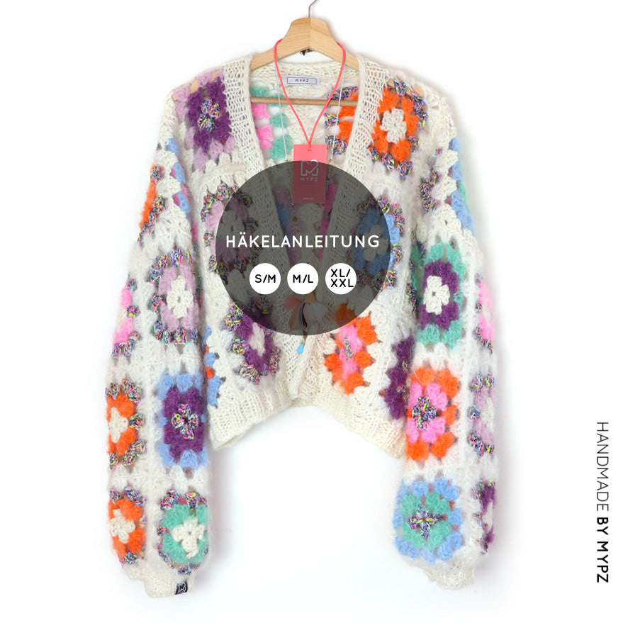 Patrón de ganchillo - MYPZ Granny chaqueta bomber cuadrada Off White (ENG-NL-ES)