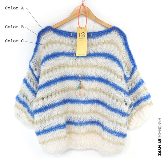 Design Your Own Kit – Knitting kit MYPZ Light Mohair Striped Top No10 (ENG-NL-DE)