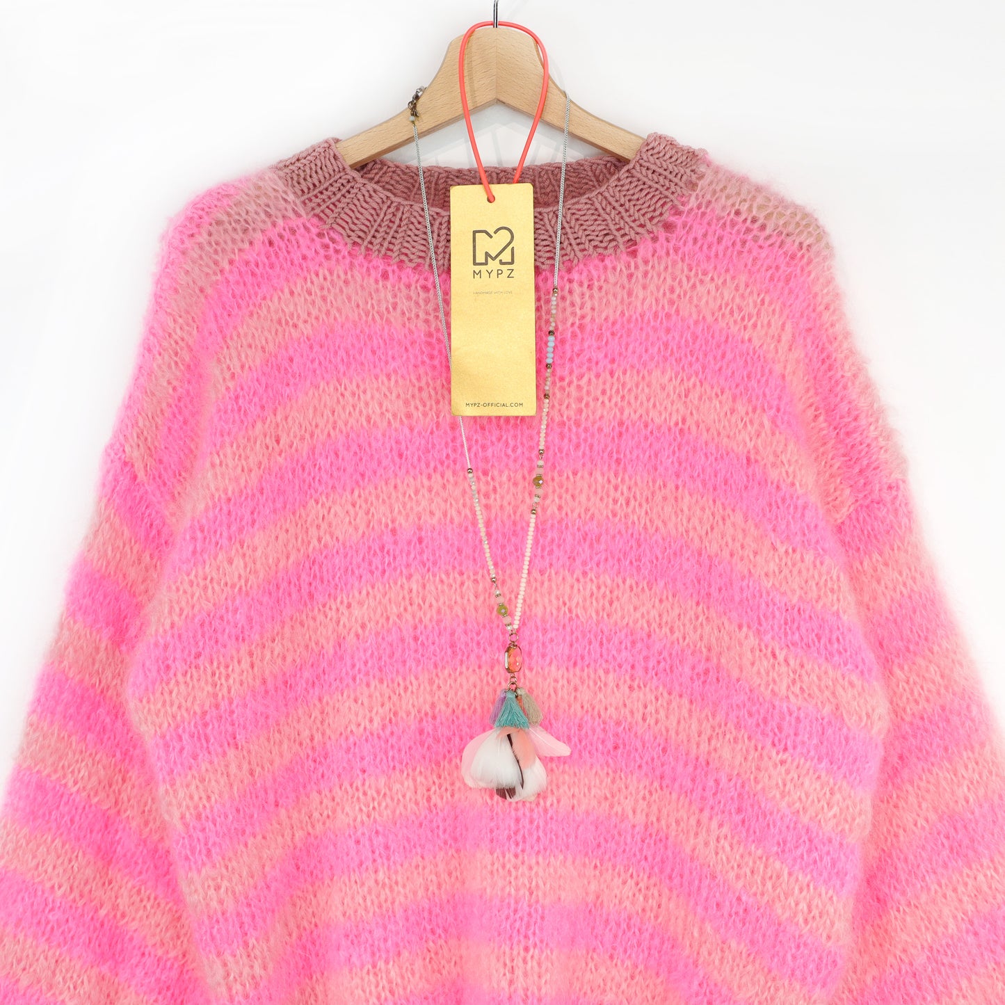 Design your own kit - Knitting Kit MYPZ Light Mohair Pullover Sriped No8 (ENG-DE-NL)