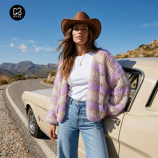 Kit de tejido – Cárdigan corto ligero de mohair MYPZ Macha No10 (ENG-NL-DE-FR-ES)