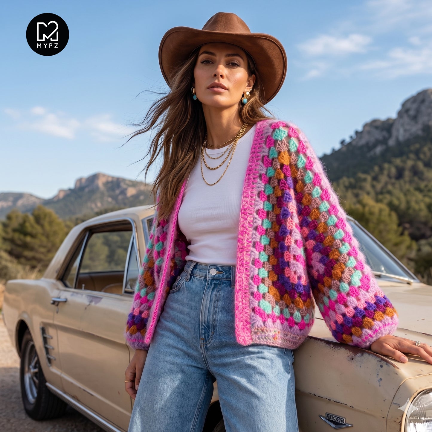 Crochet kit - MYPZ Hexagon Cardigan Violet Pop (ENG-NL-DE-FR-ES)