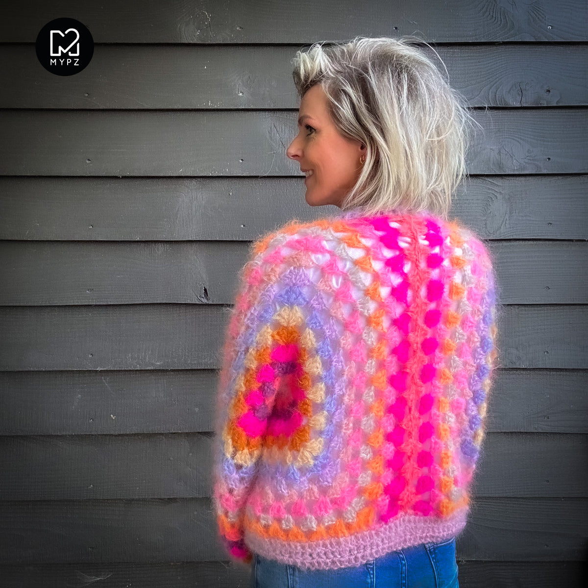 Patrón de ganchillo - Cárdigan hexagonal MYPZ Pink Vibes (ENG-DE-NL-ES-FR-IT-DA-SV-NO)