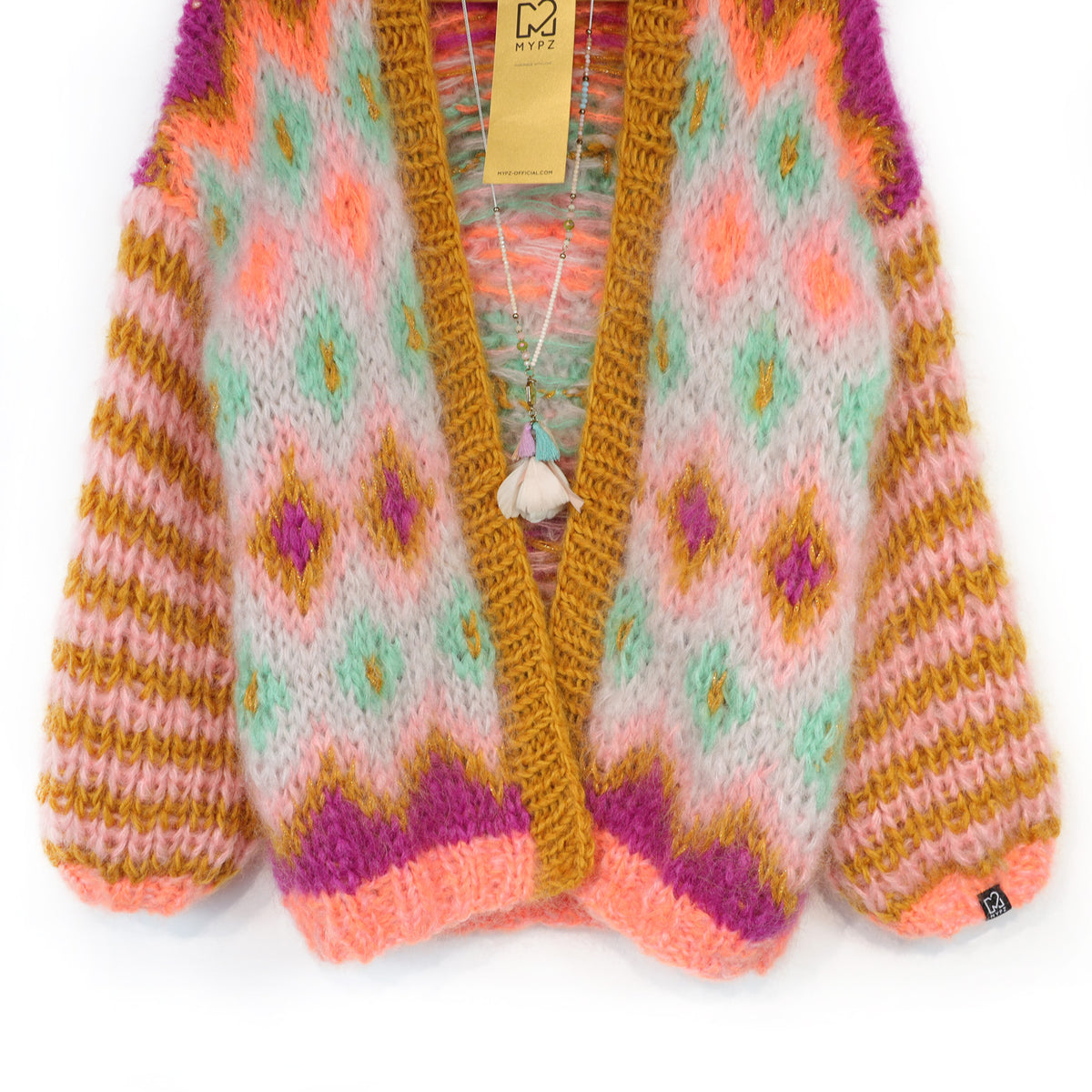 Patrón de punto - Chaqueta Flora de mohair grueso n.º 12 (ENG-DE-NL-ES-FR-IT-DA-SV-NO)