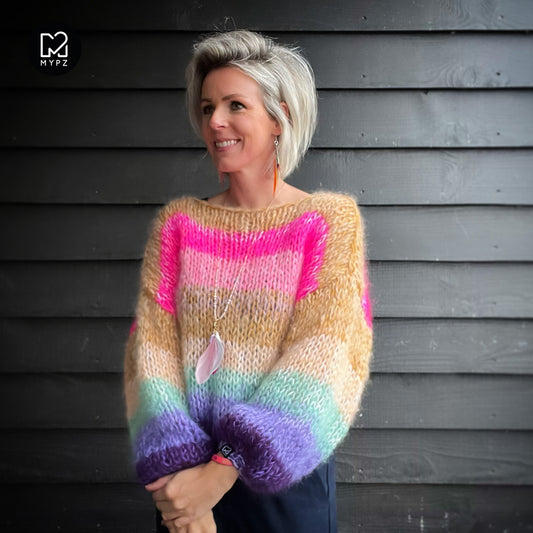Knitting Kit – MYPZ Classic Mohair Pullover Rainbow No15 (ENG-NL)