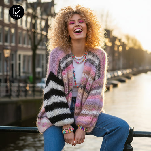 MYPZ Chunky Mohair Cardigan Funky Caramel