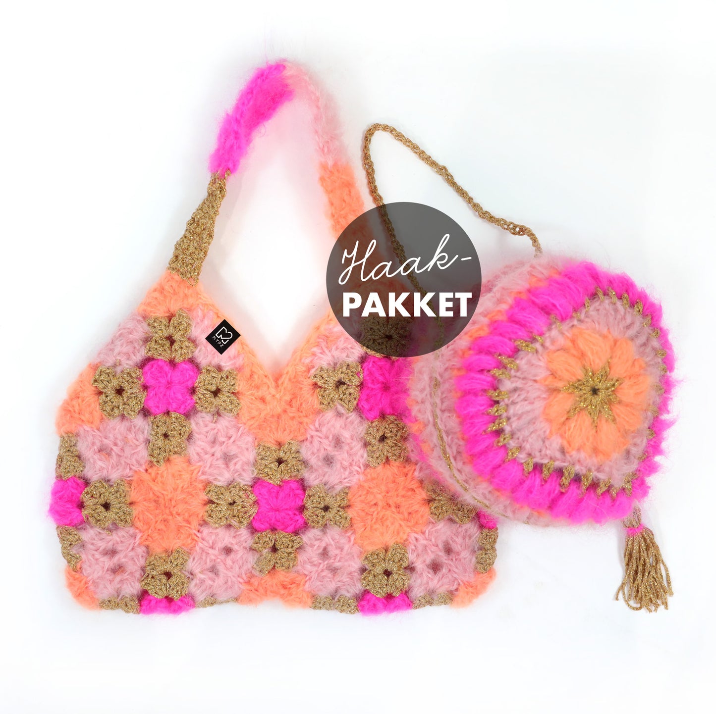 Kit de crochet - Bolsa corazón MYPZ + Bolsa diamantes (ENG-NL-DE-FR-ES)
