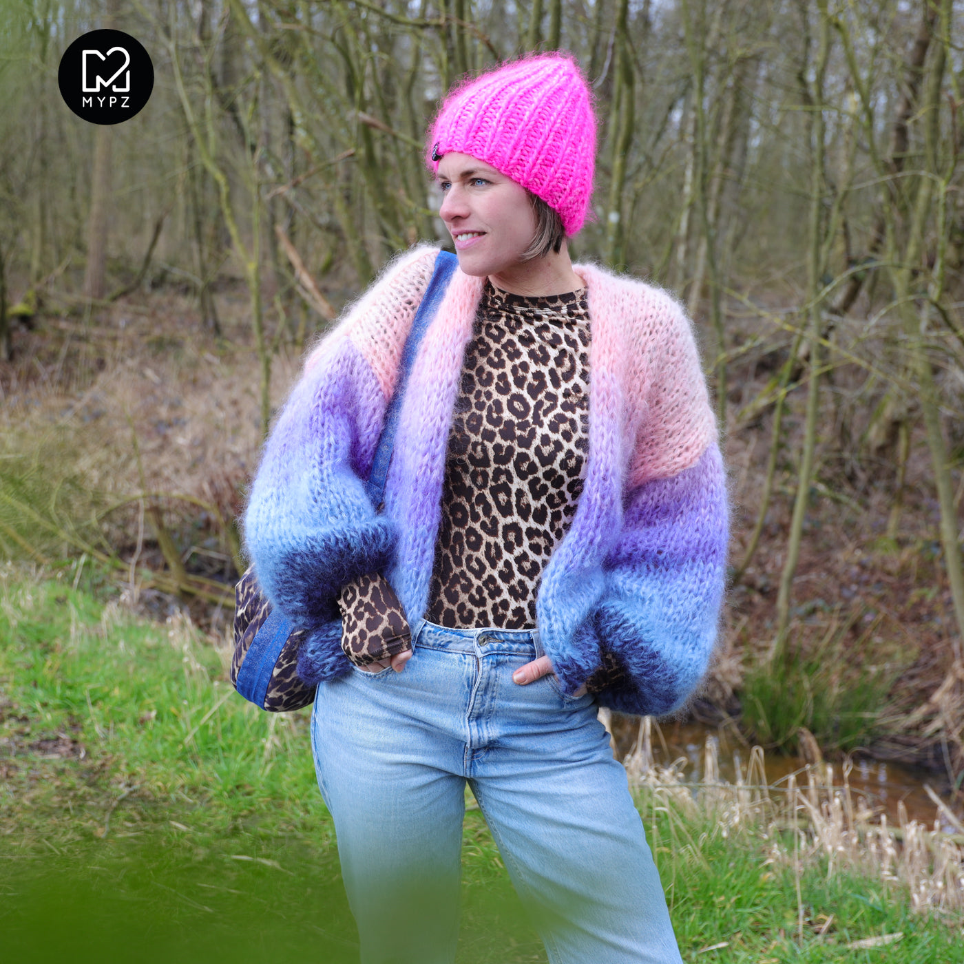 Kit de Tejido – Cárdigan de Mohair Grueso MYPZ Blue Sky No.15 (ENG-NL-DE-FR-ES)