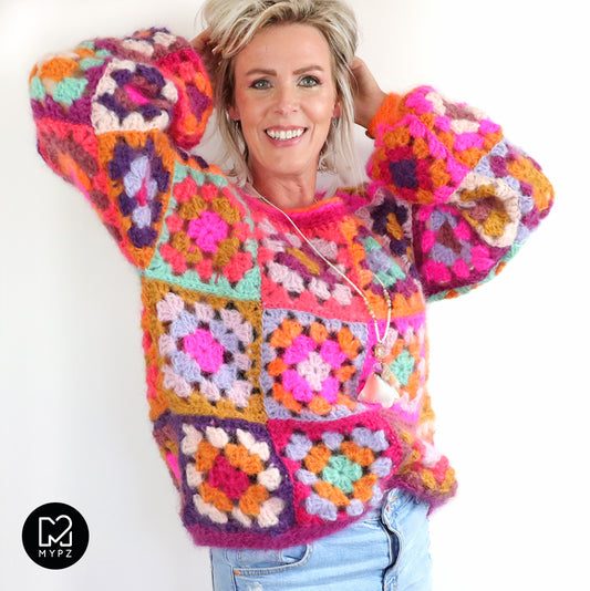 Crochet pattern - MYPZ Granny square mohair pullover Flora (ENG-NL)