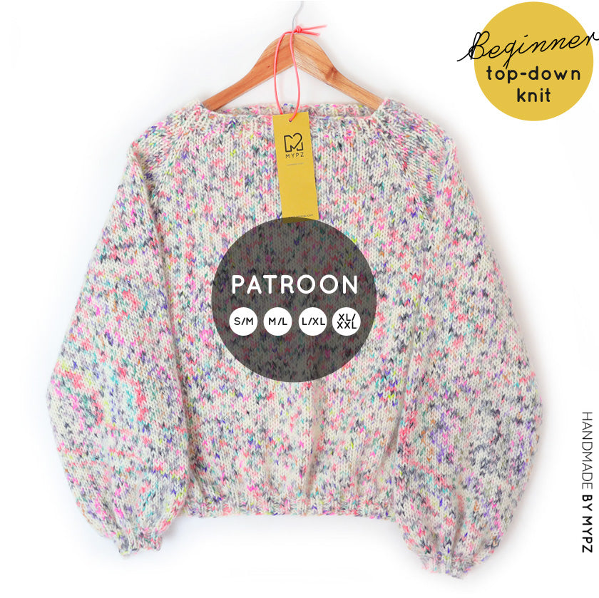 Knit pattern – MYPZ top-down sweater Fusion No6 - Beginner (ENG-NL)