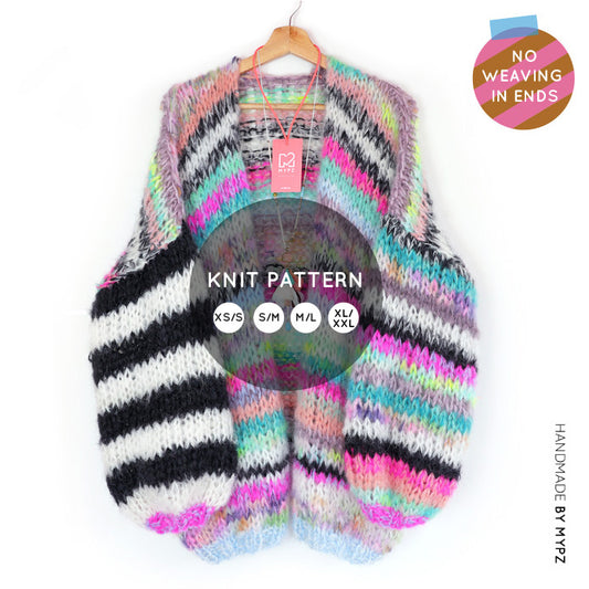 Patrón de punto – MYPZ cárdigan de mohair grueso Indian Summer n.º 15 (ENG-NL-DE-NO)
