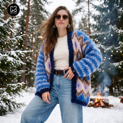 Patrón de punto - Chaqueta de mohair grueso Alpine Breeze n.º 12 (ENG-DE-NL-ES-FR-IT-DA-SV-NO)