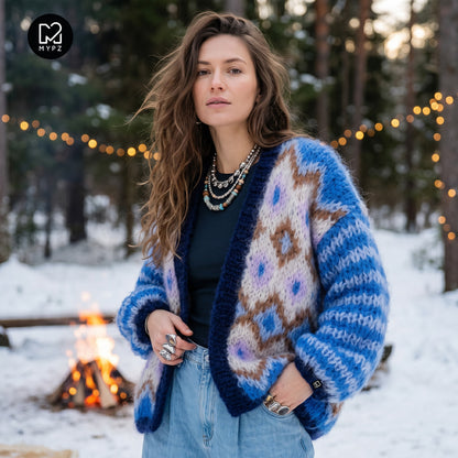 Patrón de punto - Chaqueta de mohair grueso Alpine Breeze n.º 12 (ENG-DE-NL-ES-FR-IT-DA-SV-NO)