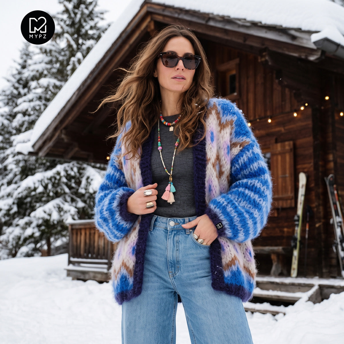 Patrón de punto - Chaqueta de mohair grueso Alpine Breeze n.º 12 (ENG-DE-NL-ES-FR-IT-DA-SV-NO)