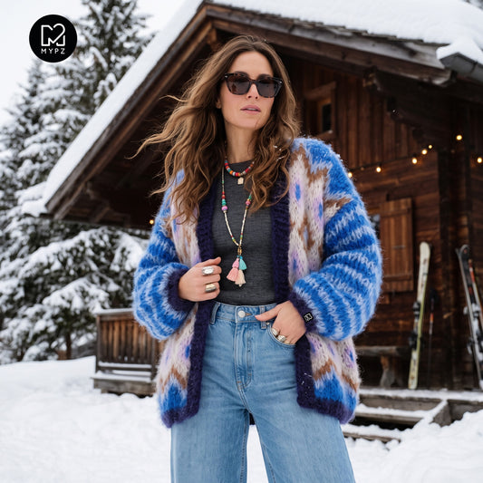 Patrón de punto - Chaqueta de mohair grueso Alpine Breeze n.º 12 (ENG-DE-NL-ES-FR-IT-DA-SV-NO)