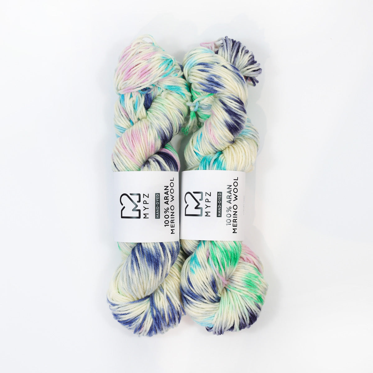MYPZ Hand-dyed 100% Aran Merino Wool – Blue Lagoon