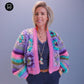 Kit de ganchillo - MYPZ Dreamy Granny cárdigan bomber cuadrado Off White (ENG-NL-ES)