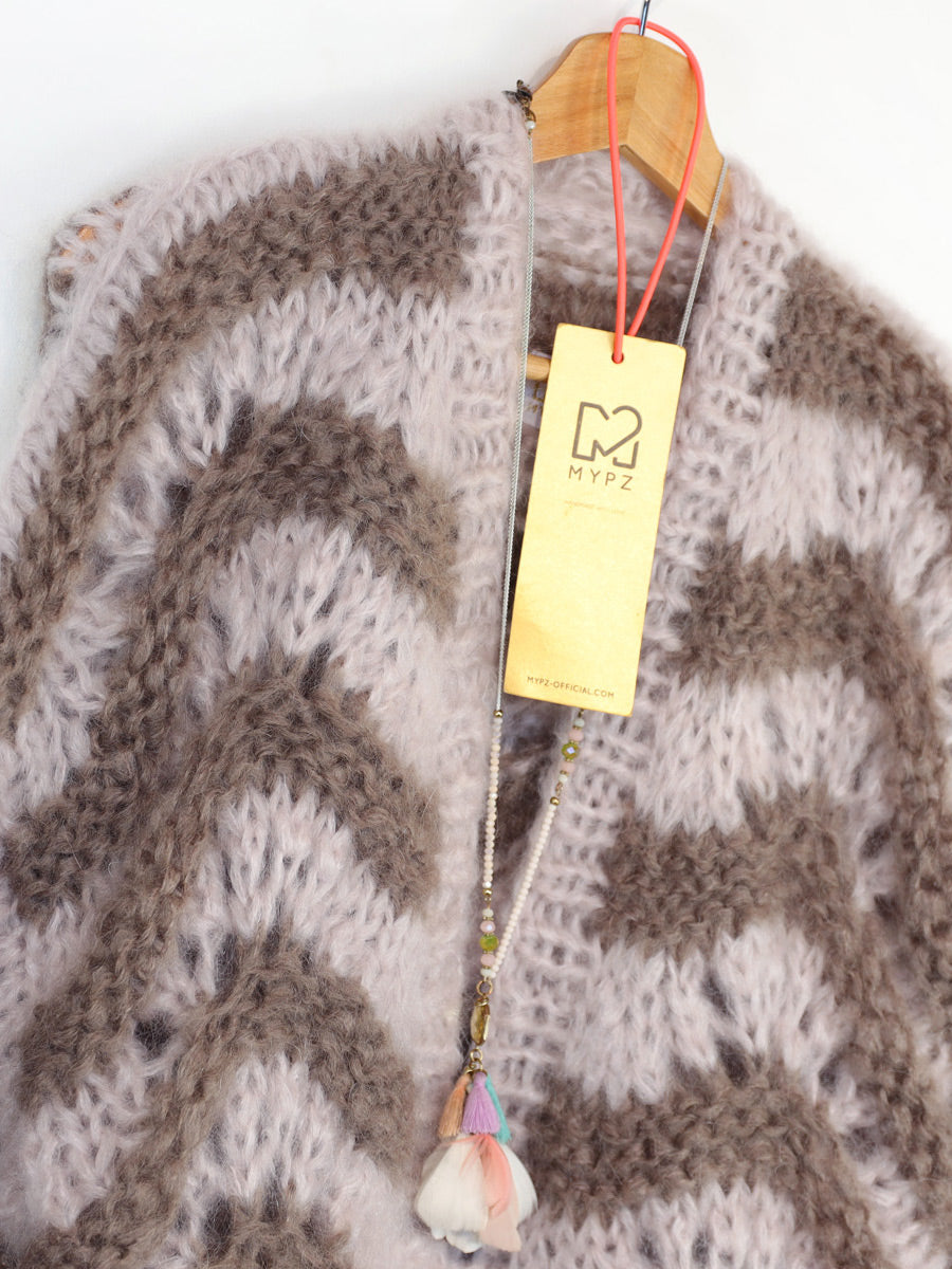Cárdigan corto de mohair grueso MYPZ Stonies Wave