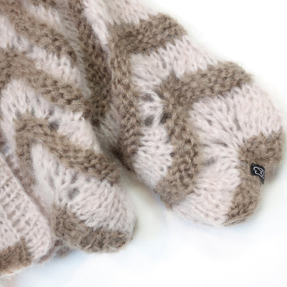Kit de punto - Cárdigan corto de mohair grueso Stonies Wave n.º 12 (ENG-DE-NL-ES-FR-IT-DA-SV-NO)