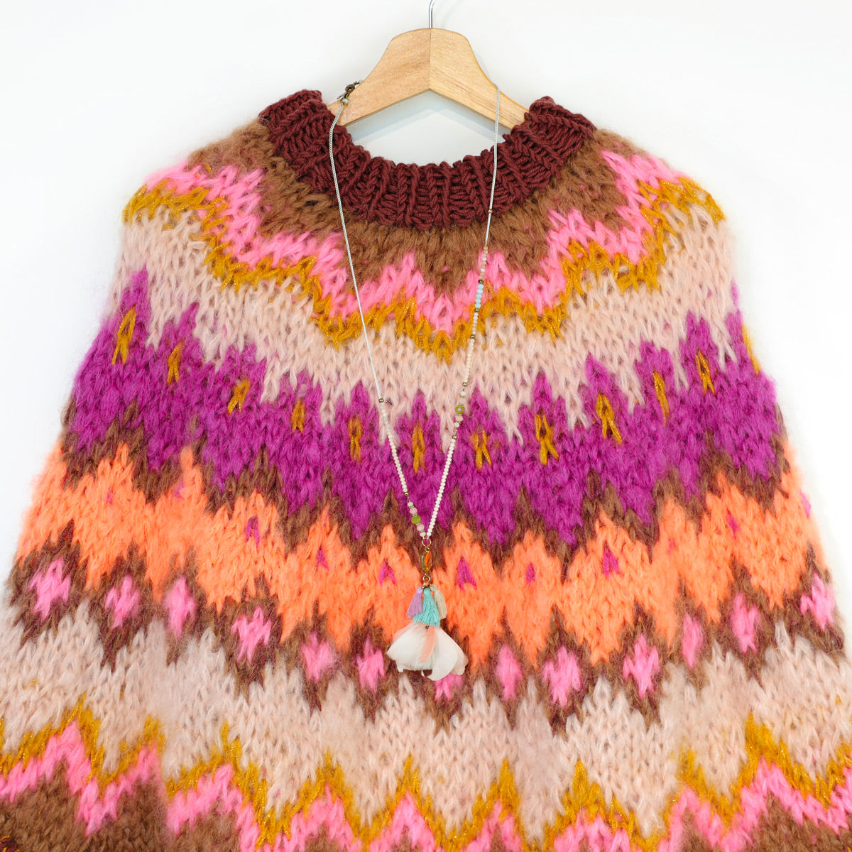 Knit pattern – MYPZ Chunky Topdown Mohair Poncho Brownberry No.12 (ENG-DE-NL-ES-FR-IT-DA-SV-NO)