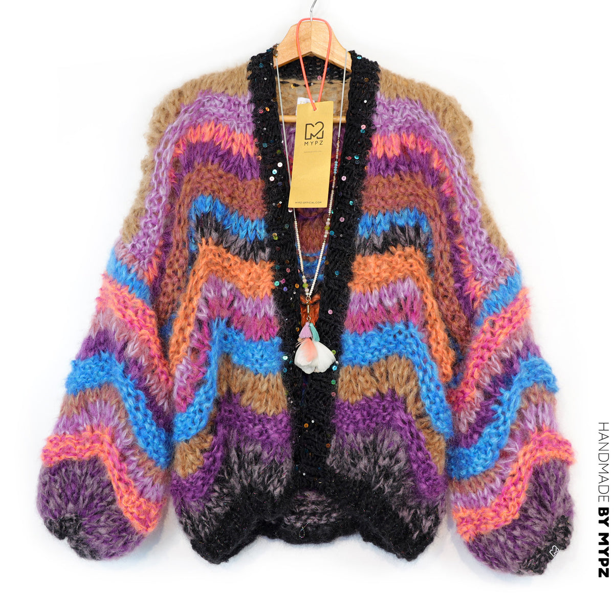 Patrón de tejido - Cárdigan corto de mohair grueso Maple Wave n.º 12 (ENG-DE-NL-ES-FR-IT-DA-SV-NO)