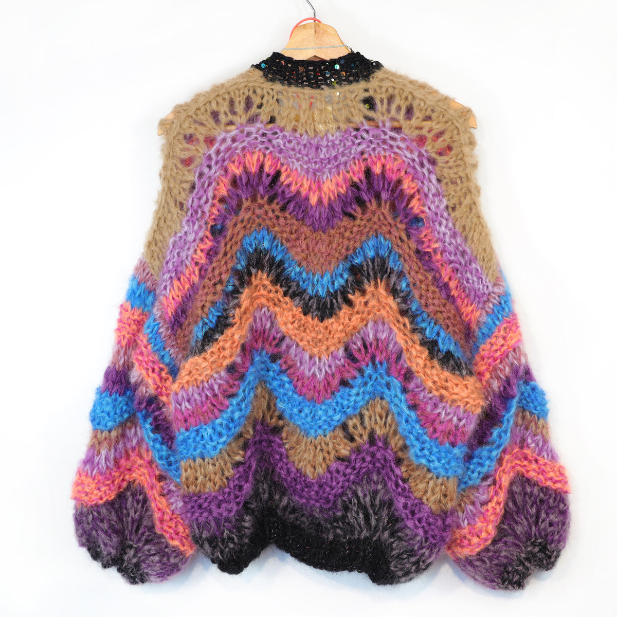 Patrón de tejido - Cárdigan corto de mohair grueso Maple Wave n.º 12 (ENG-DE-NL-ES-FR-IT-DA-SV-NO)