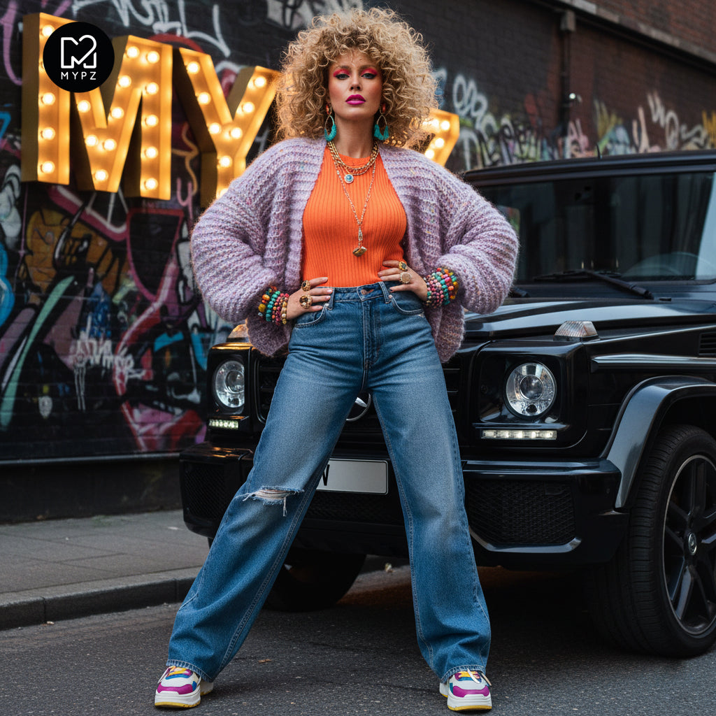 MYPZ Short Chunky Mohair Cardigan Confetti Nights