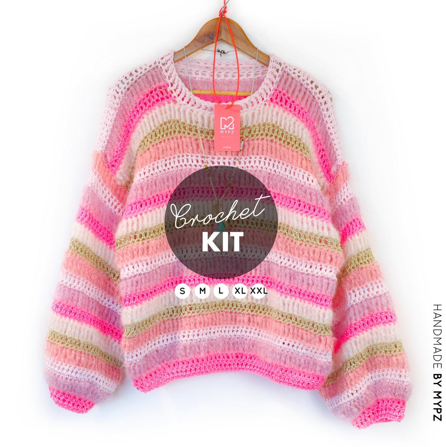 Crochet kit – MYPZ Chunky pullover Jasmin (ENG-NL-DE)