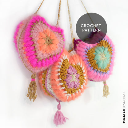 Patrón de crochet - Bolso corazón 3D MYPZ (ENG-NL-DE-FR-ES)