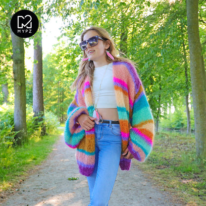 Knitting pattern – MYPZ Basic Light Mohair Cardigan Crystal No10 (ENG-NL-DE)