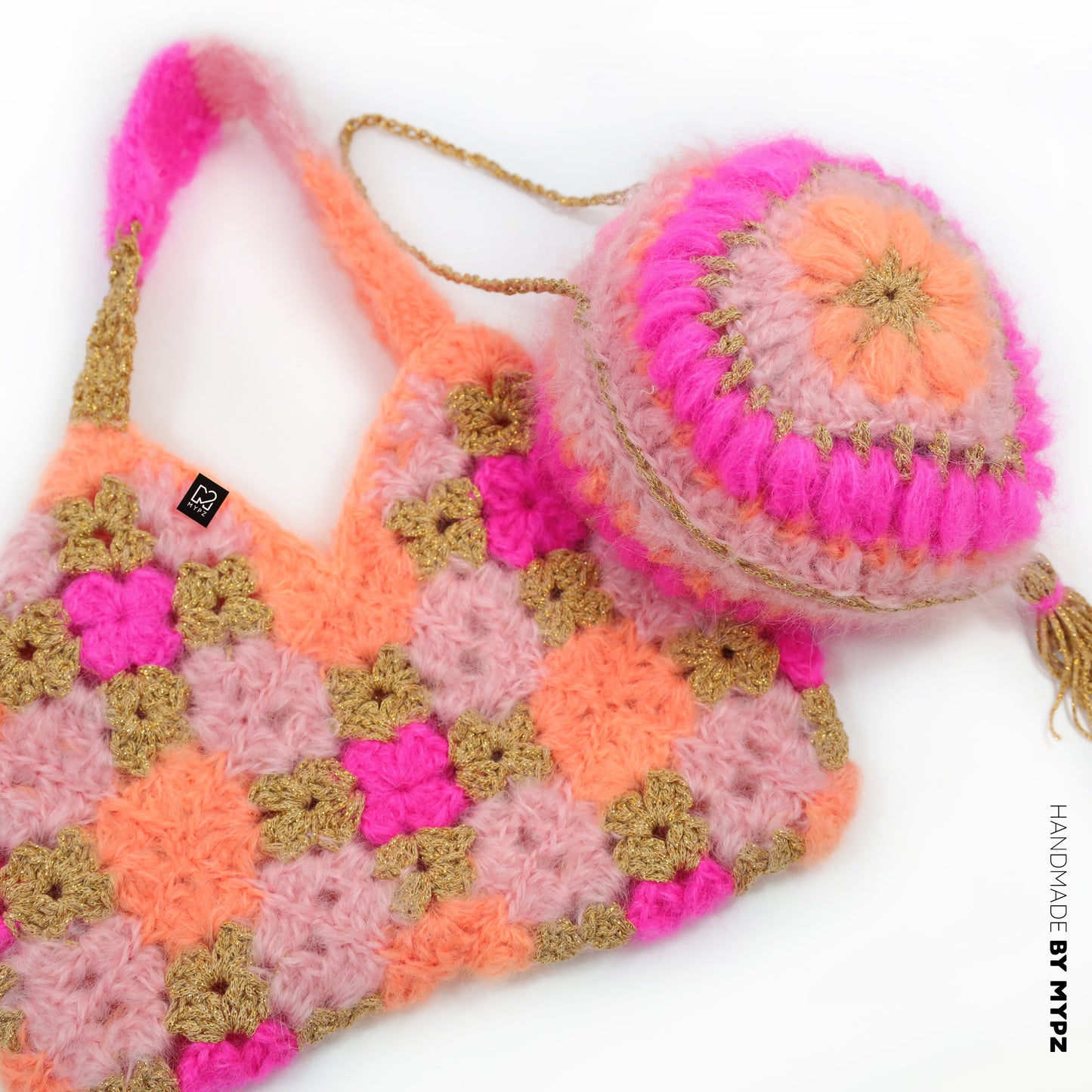 Crochet kit - MYPZ Heart bag + Diamonds bag (ENG-NL-DE-FR-ES)
