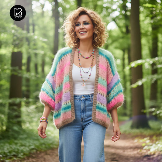 Knitting kit – MYPZ Short Light Mohair Cardigan Faby No10 (ENG-NL-DE)