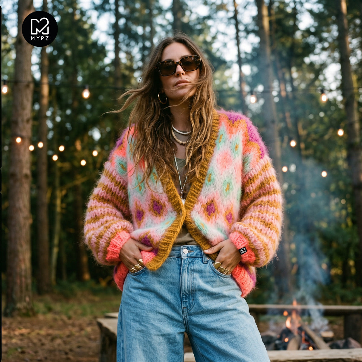 Patrón de punto - Chaqueta Flora de mohair grueso n.º 12 (ENG-DE-NL-ES-FR-IT-DA-SV-NO)