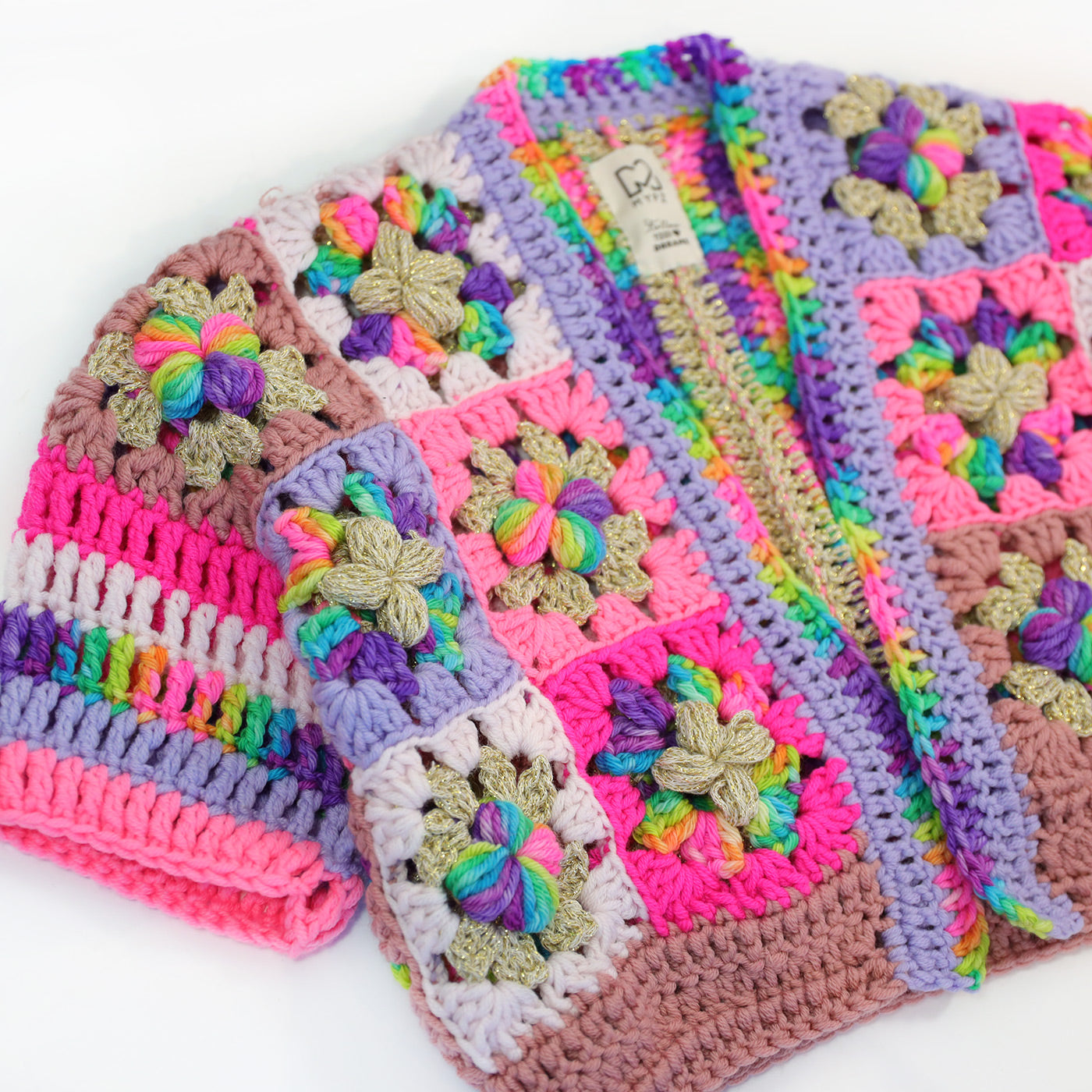 Crochet kit - Flowergranny cardigan Maia for kids