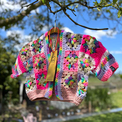 Crochet kit - Flowergranny cardigan Maia for kids