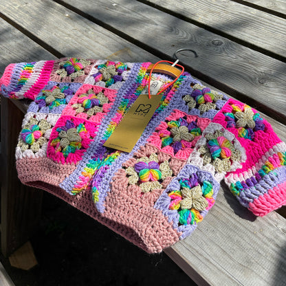 Crochet kit - Flowergranny cardigan Maia for kids