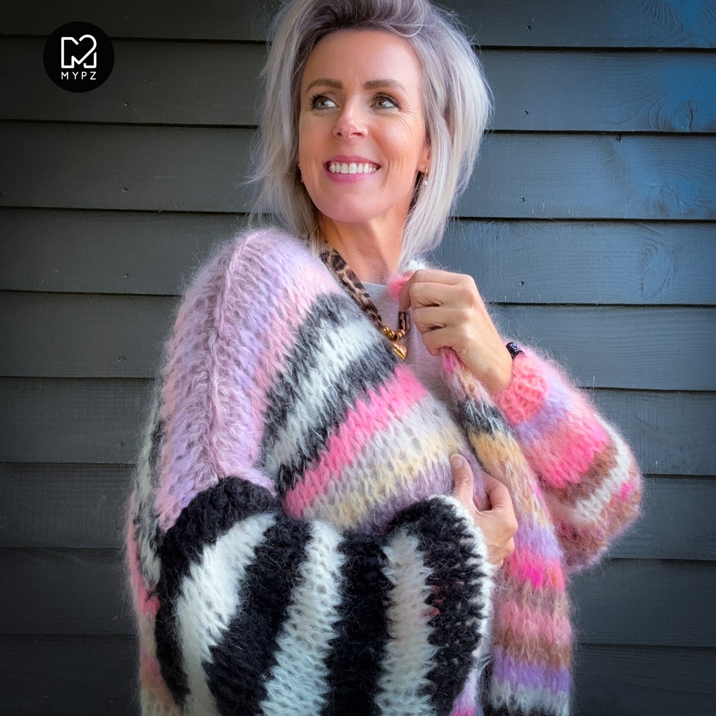 Knitting Kit – MYPZ Chunky Mohair Cardigan Funky Caramel No.15 (ENG-NL-DE)