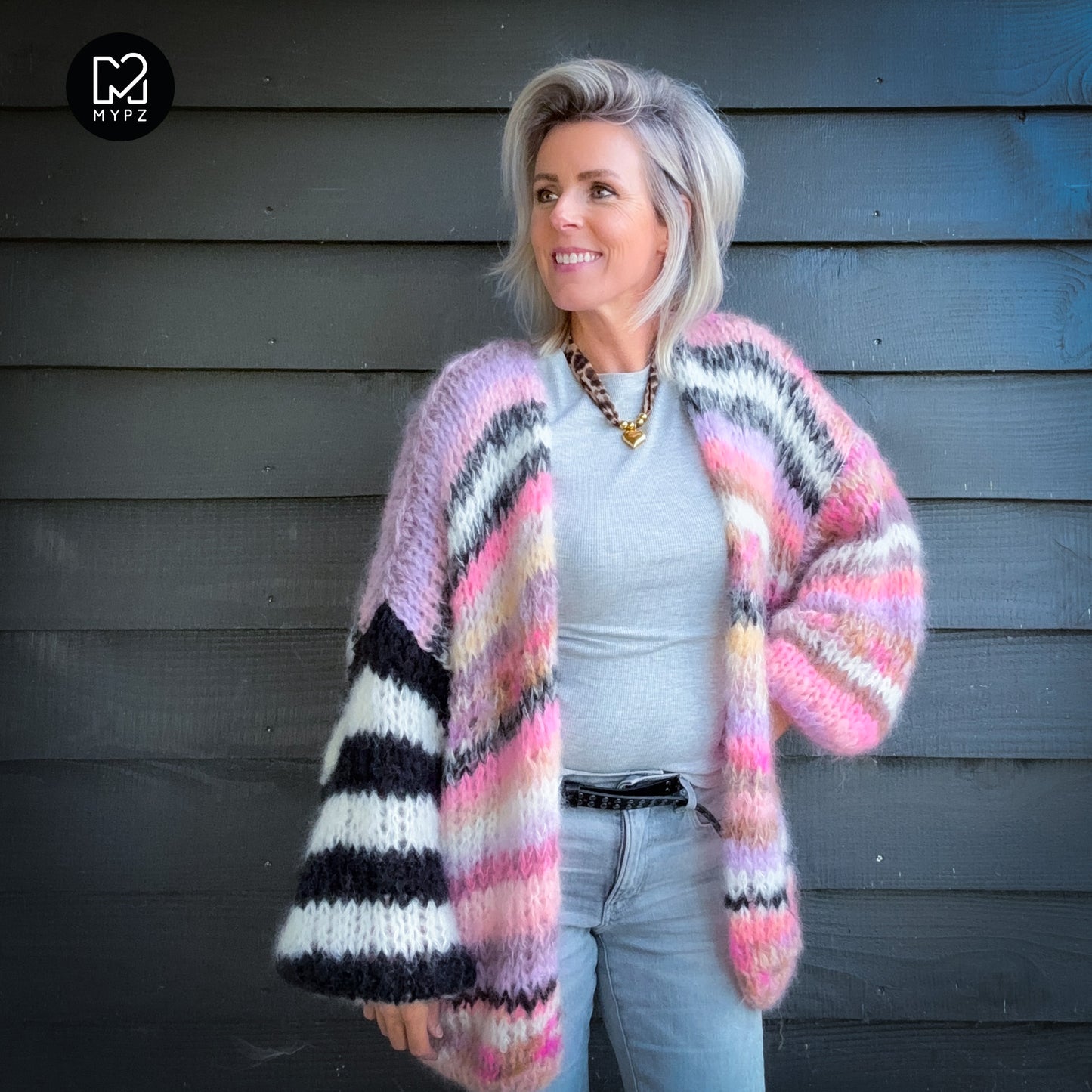 Knitting Kit – MYPZ Chunky Mohair Cardigan Funky Caramel No.15 (ENG-NL-DE)