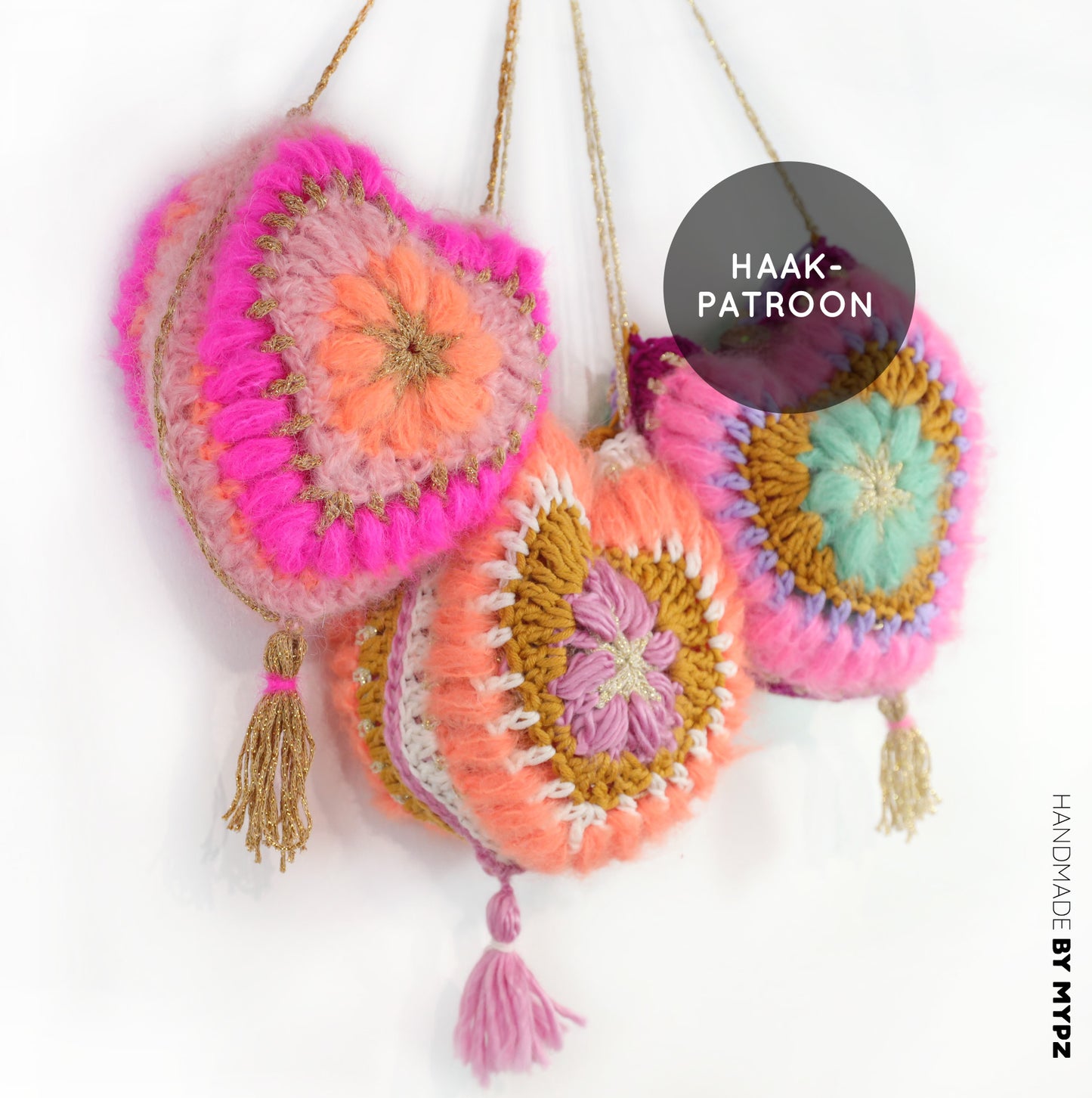 Patrón de crochet - Bolso corazón 3D MYPZ (ENG-NL-DE-FR-ES)