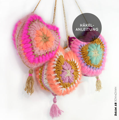 Patrón de crochet - Bolso corazón 3D MYPZ (ENG-NL-DE-FR-ES)