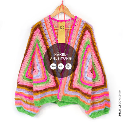 Crochet pattern - MYPZ Hexagon Cardigan Vibrant Soul (ENG-NL-DE-FR-ES)