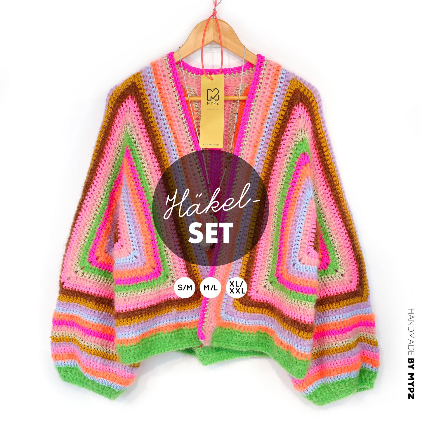 Crochet kit - MYPZ Hexagon Cardigan Vibrant Soul (ENG-NL-DE-FR-ES)