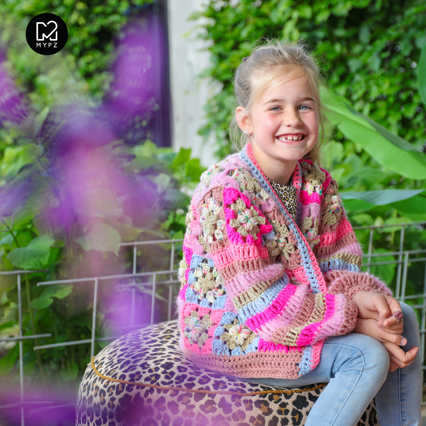 Crochet kit - Flowergranny cardigan Fusion for kids
