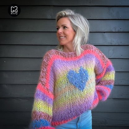 Knitting Kit – MYPZ Short Chunky Alpaca-Mohair Pullover Lake No15 (ENG-NL-DE)