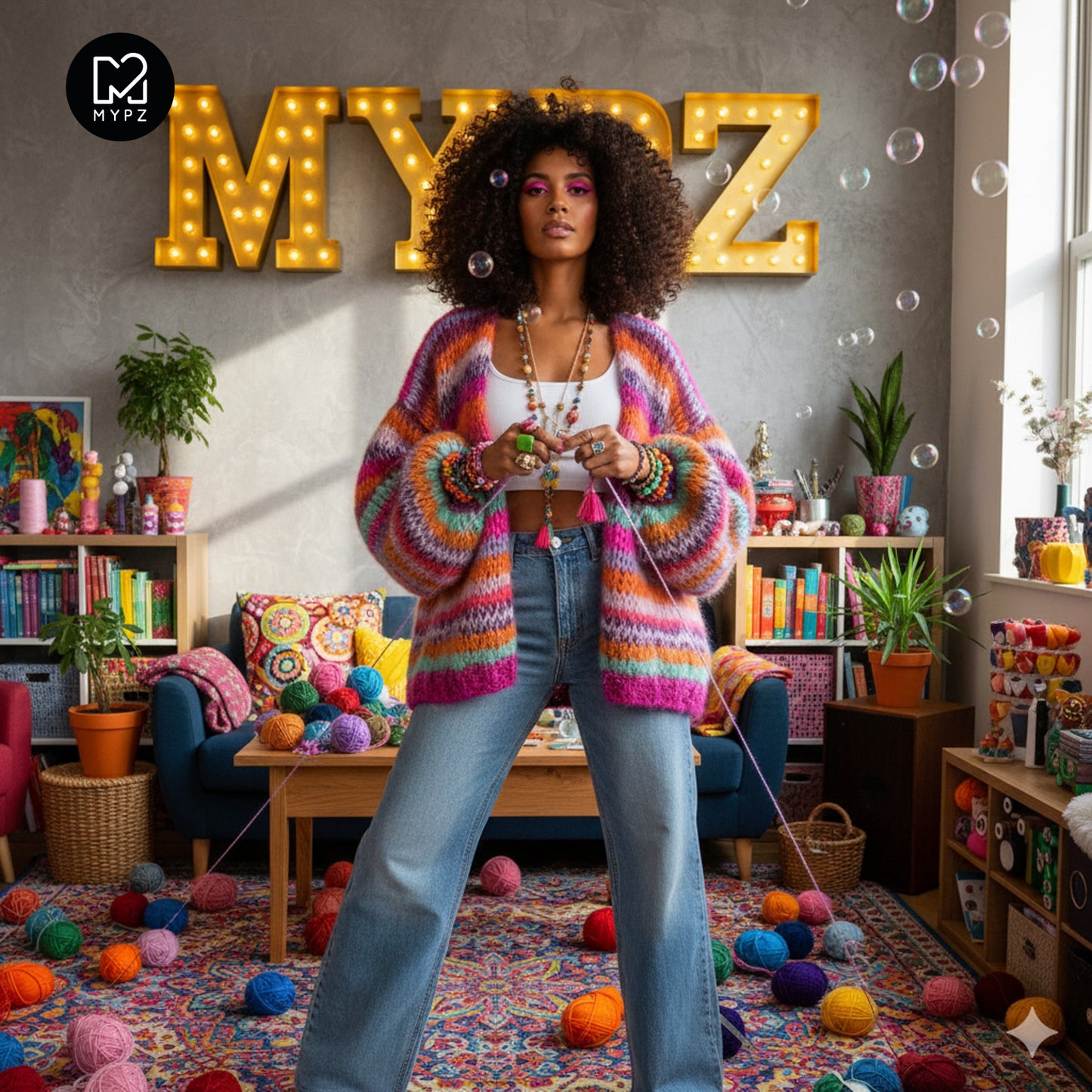 Knit pattern – MYPZ short basic chunky cardigan Lavie (ENG-NL-ES)