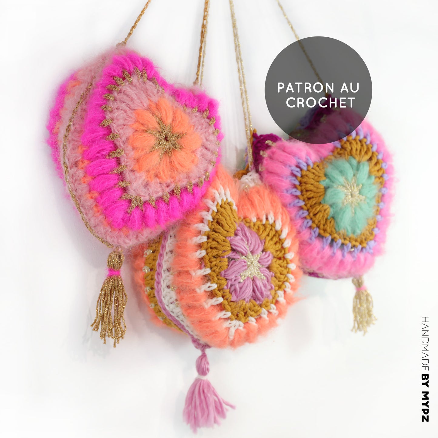 Patrón de crochet - Bolso corazón 3D MYPZ (ENG-NL-DE-FR-ES)