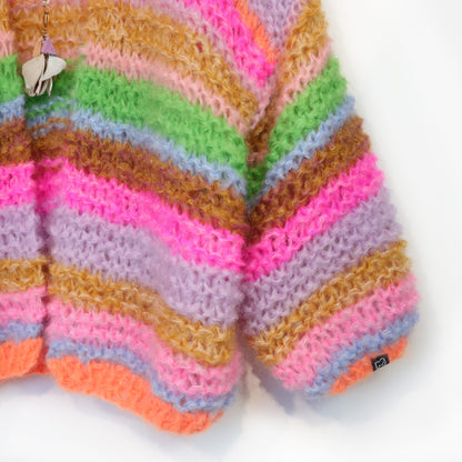 MYPZ Chunky Mohair Cardigan Rainbow Sorbet