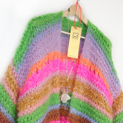 MYPZ Chunky Mohair Cardigan Rainbow Sorbet
