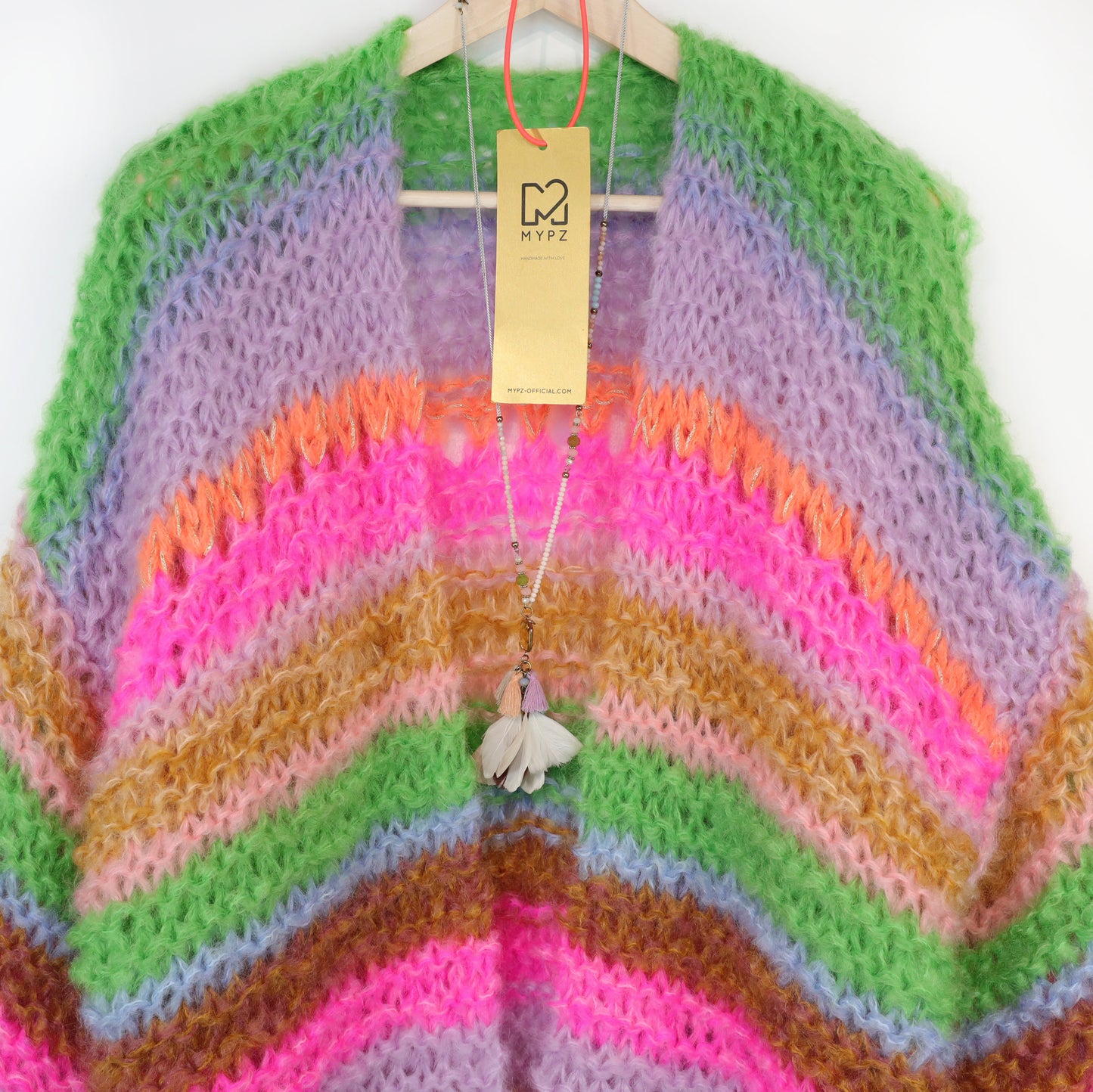 MYPZ Chunky Mohair Cardigan Rainbow Sorbet
